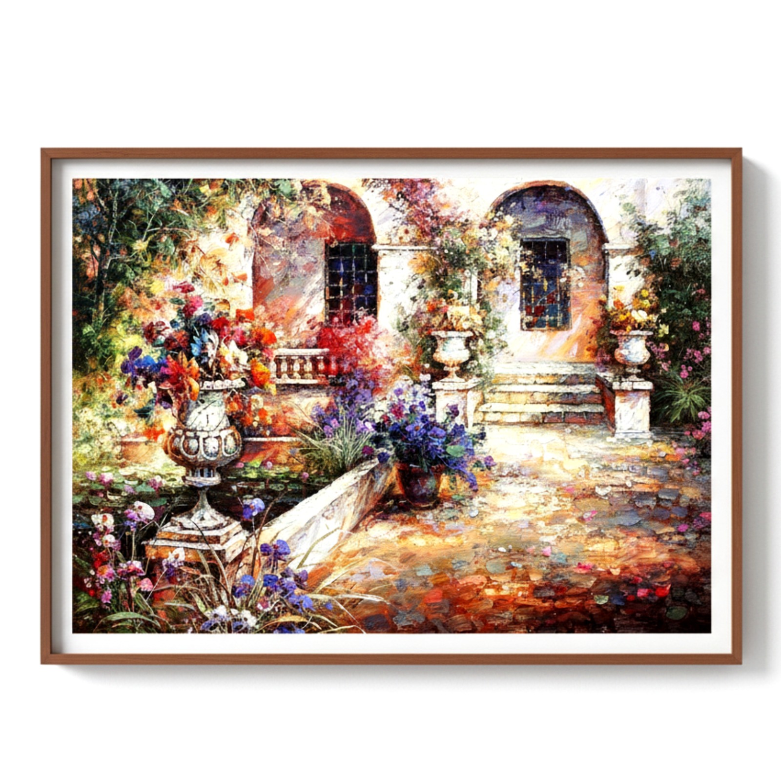 Colorful Courtyard Garden Scene